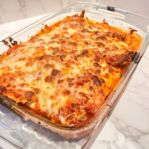 Lazy Lasagna Casserole with Frozen Ravioli