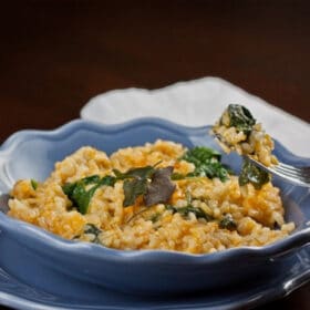 Pumpkin and Spinach Risotto (In the Pressure Cooker!)