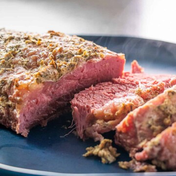 Slow Roasted Corned Beef with Mustard Rub