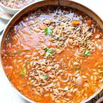 Black Lentil and Orzo Stew