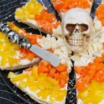 Candy Corn Halloween Veggie Pizza