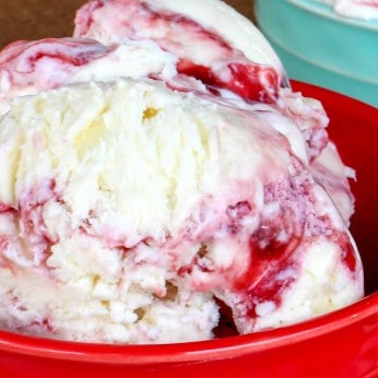 Raspberry White Chocolate Ice Cream