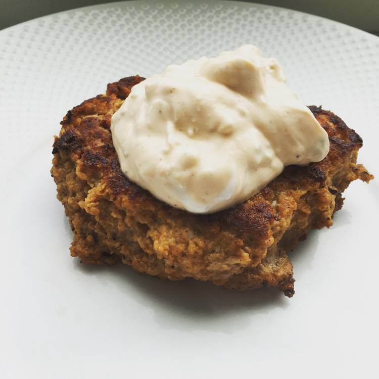 Buffalo Turkey Burger with Blue Cheese Yogurt
