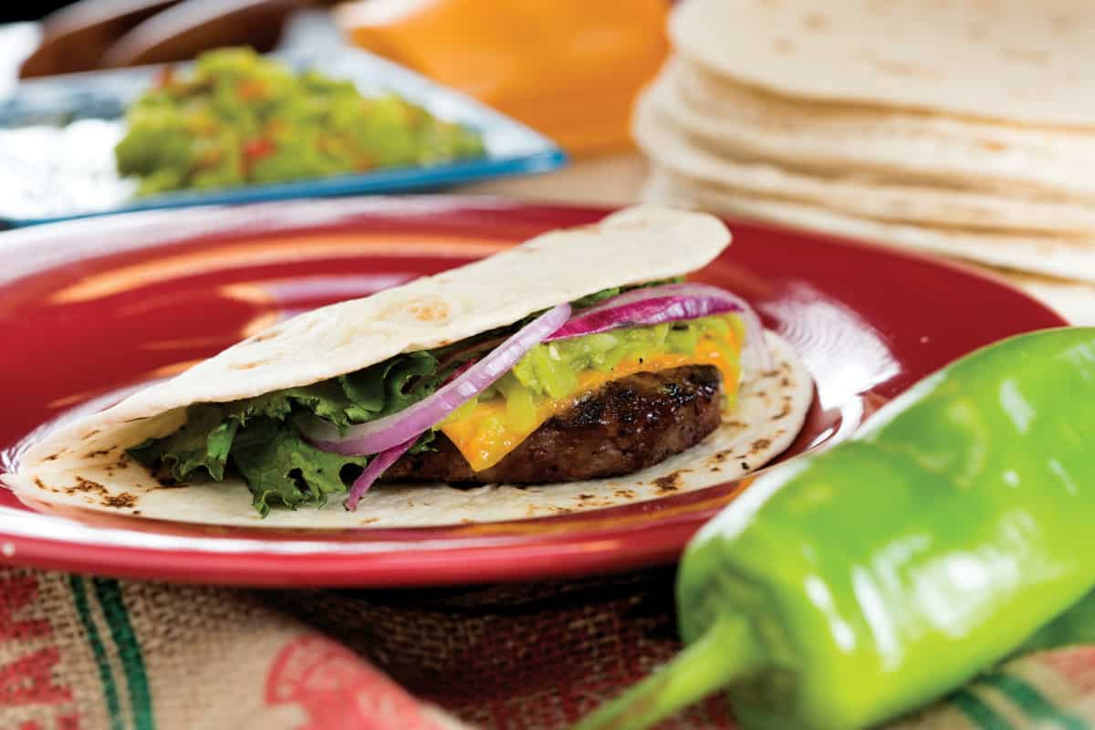 Hatch Green Chile Tortilla Burgers