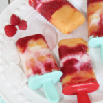 Raspberry Peach Yogurt Popsicles