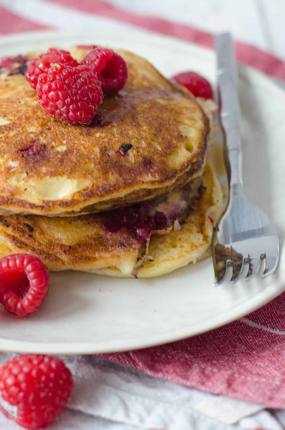 Lemon Raspberry Ricotta Pancakes
